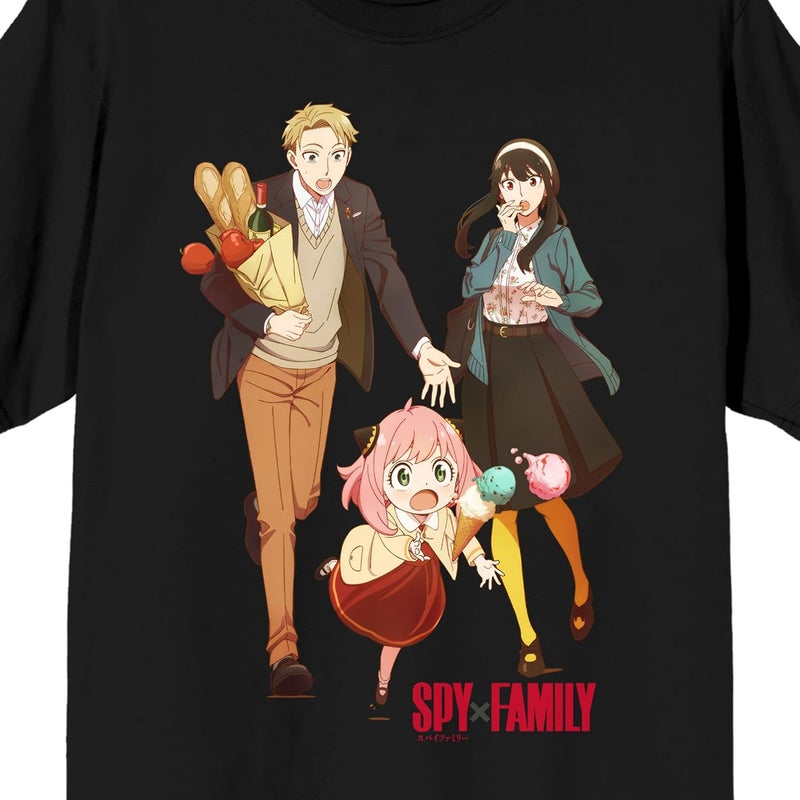Bio World Spy X Family Forger Facial Expressions Crew Neck Short Sleeve Men's Black T-Shirt - Image 2